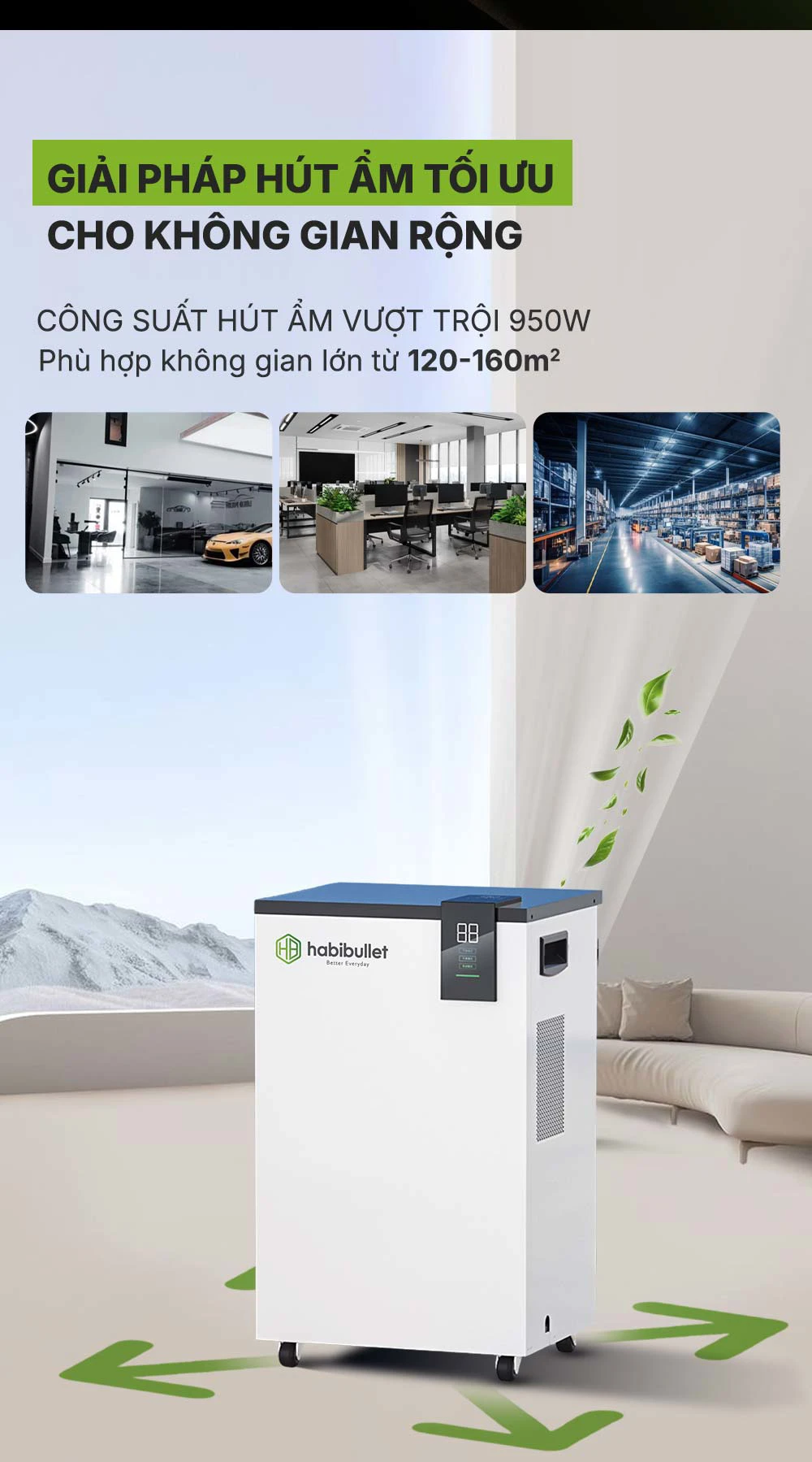 Máy hút ẩm Habibullet UltraDry AHB-6025 60 lít/ngày BH245146 9